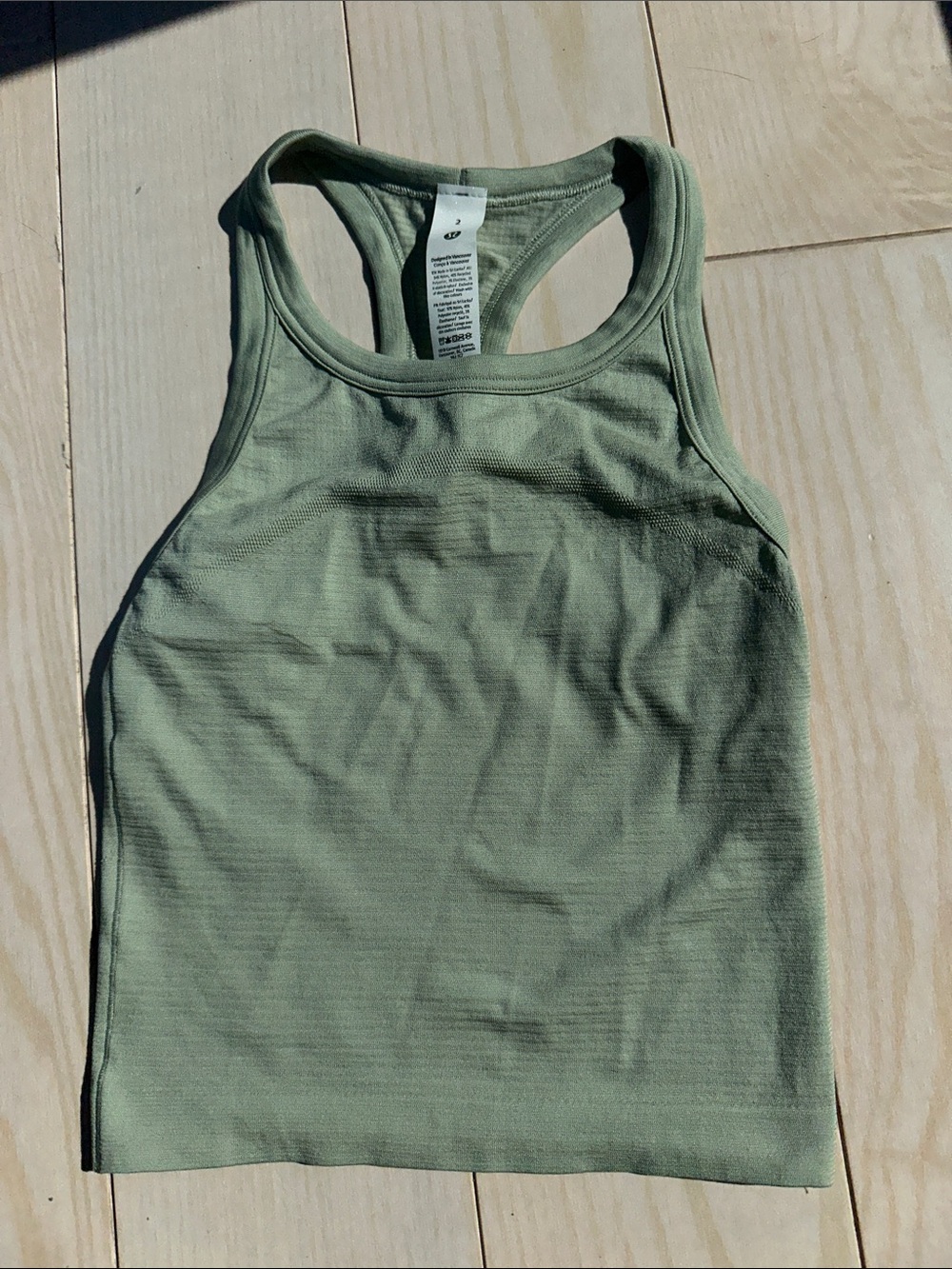 Swiftly Tech Cropped Racerback Tank Top 2.0 Fog Green